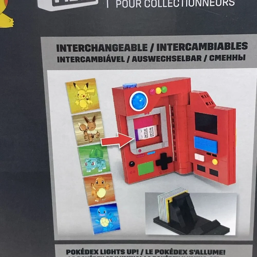 New! Mega Pokemon Kanto Region Pokedex Light Up Collector Building Set 322 Toy